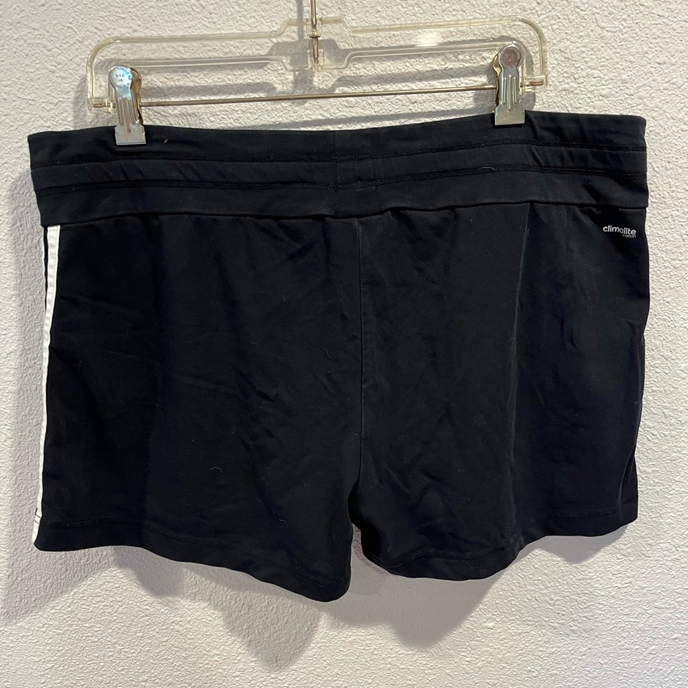 Adidas climalite black shorts with white stripes size XL
